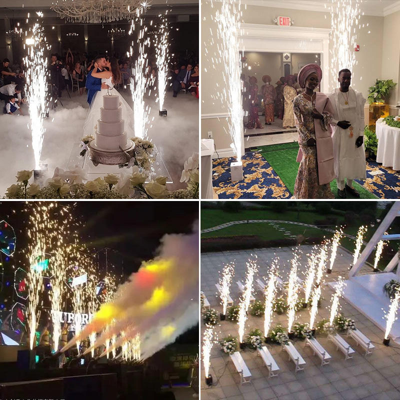 Cold Spark Machine in use at weddings and events, creating dazzling displays of sparkles and excitement.
